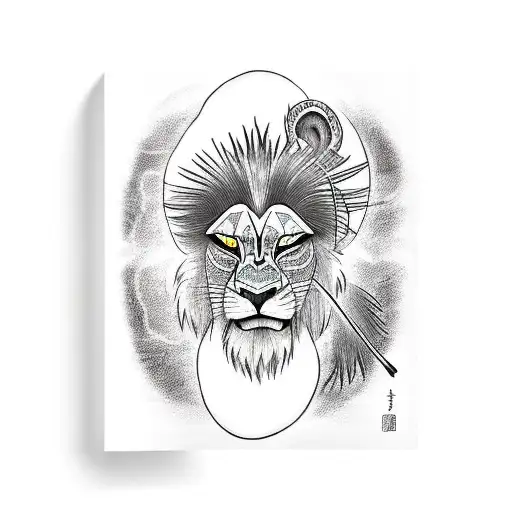 Rafiki From Lion King In Black And White With His Bafaka Stick