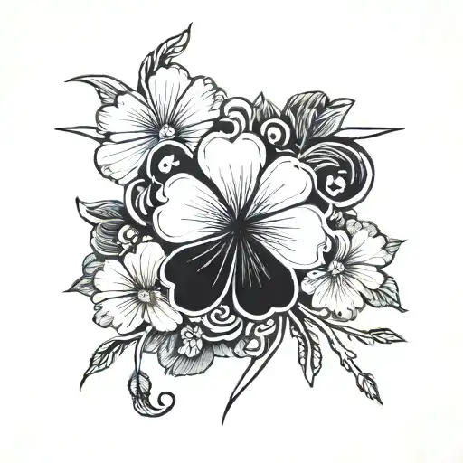 Black Five Leaf Clover