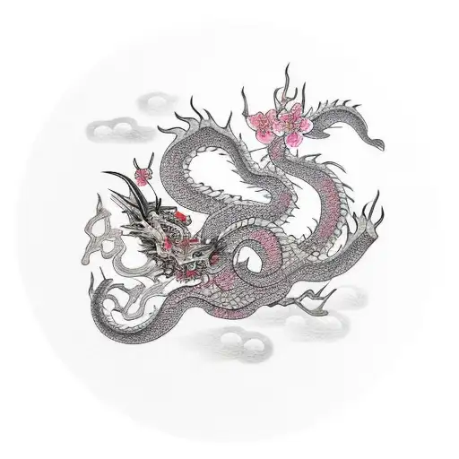Cherry Blossom With Dragon