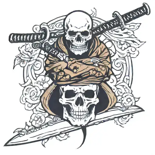 Skull And Samurai Sword