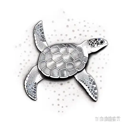 Cute Turtle With A Sea Star