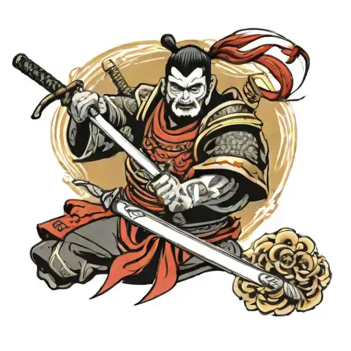 Samurai Warrior With Samurai Sword