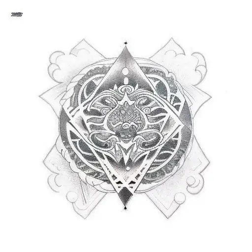 A Bold Blackwork Tattoo Showcasing The Fusion Of Avant Garde And Christian Symbolism