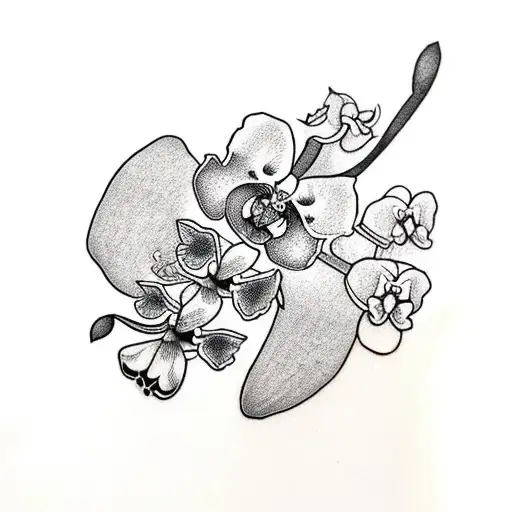 Combine The Letters E And L With A Orchid Flower