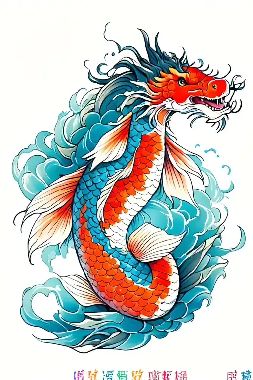 Koi And Dragon Scales Masculine