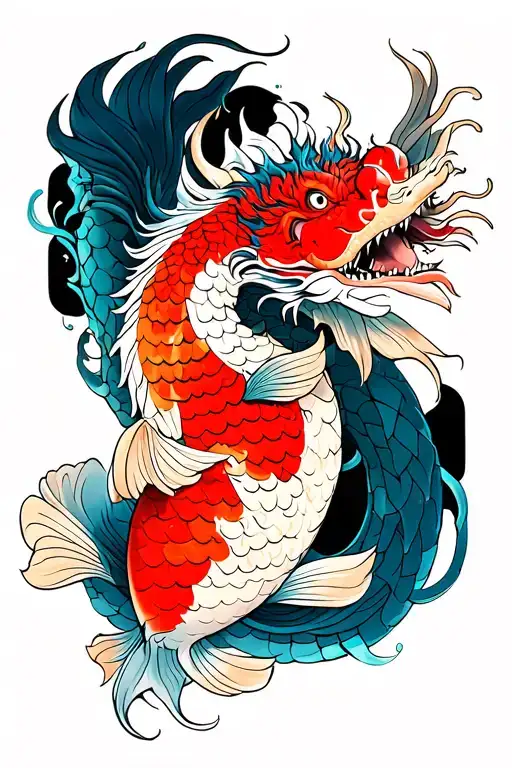 Dragon And Koi Masculine