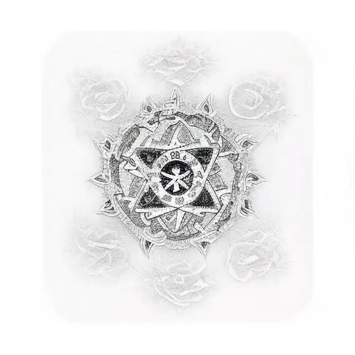 Religious Symbols Integrated Into A Design Of Dollar Bills