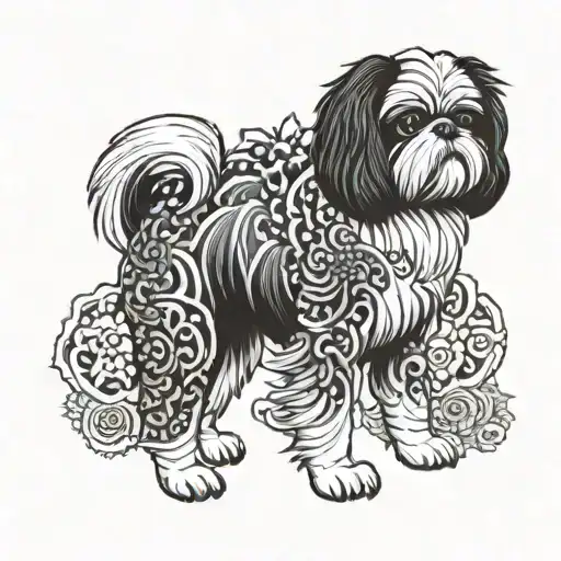 Shih Tzu In The Style Of Siamese Tiger