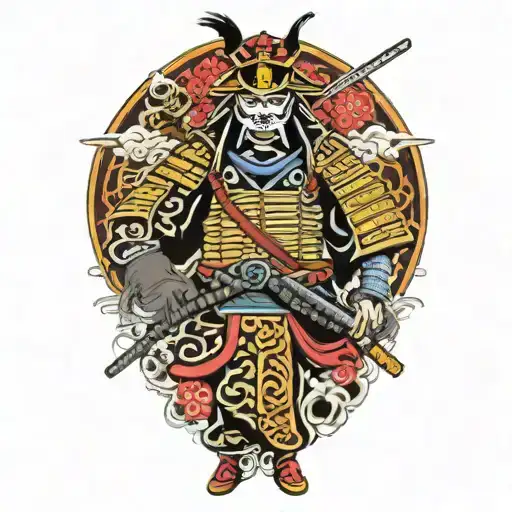 Masked Samurai Warrior Full Body