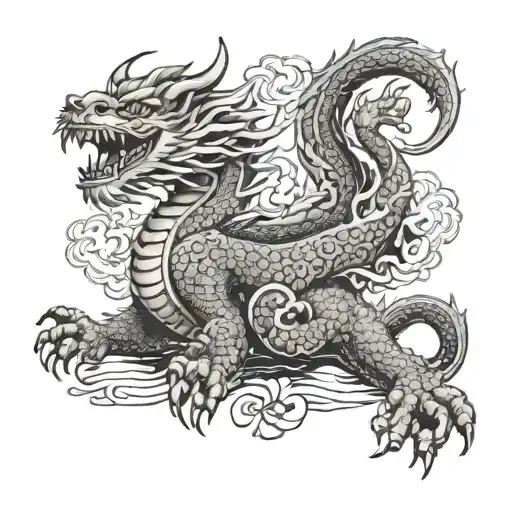 Korean Dragon And English Lion