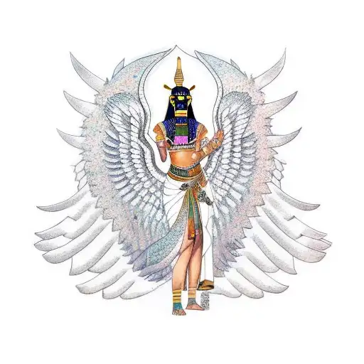 Goddess Ishtar With Wings Egyptian Style