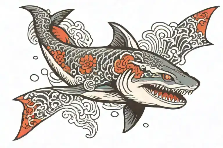 Japanese Shark With Small Waves Forming