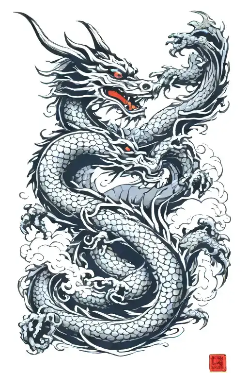 Dragon And Samurai Warrior