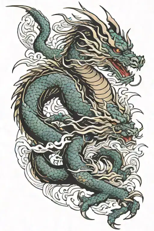 Dragon And Samurai Warrior