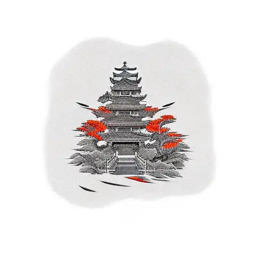 A Vintage Car Driving Through A Field Of Ancient Statues