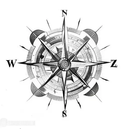 A Compass With Music Notes