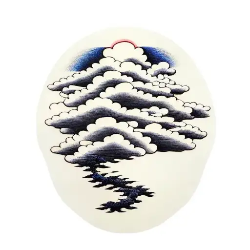 Japanese Clouds With Tree