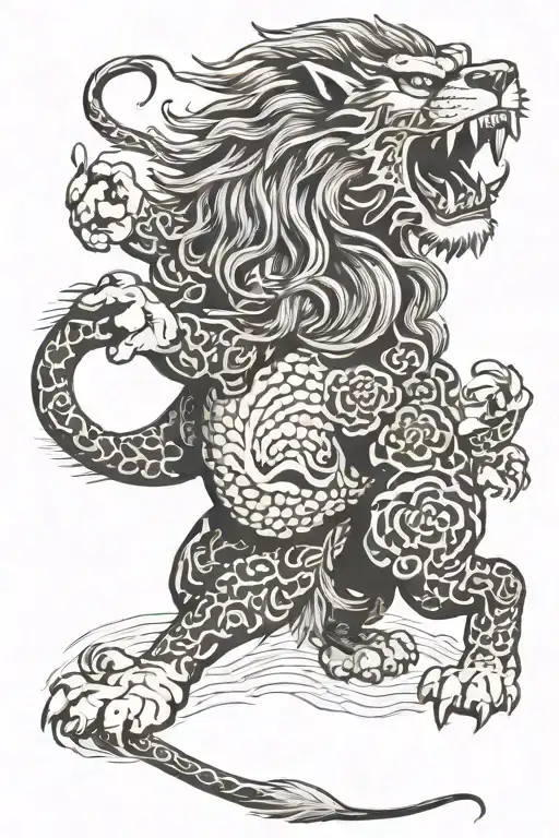 Lion Fighting Evil