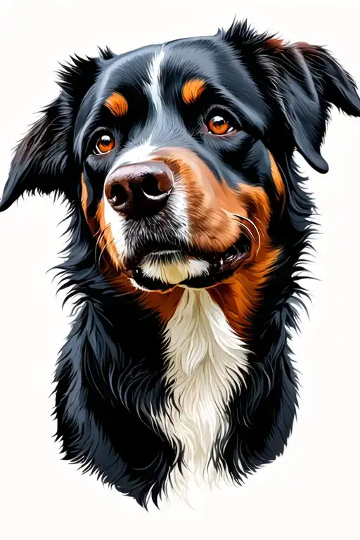 Border Collie And Rottweiler Working