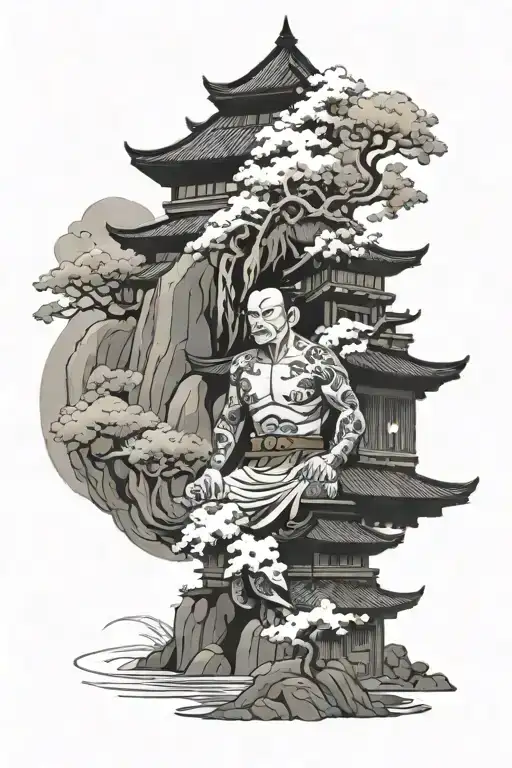 Temple In The Background