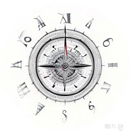 A Clock And An Overlapping Compass