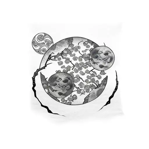 Cherry Blossom Blood Moon Roots Sleeve