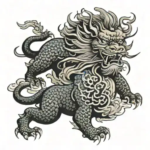 Chinese Lion Vs Chinese Dragon