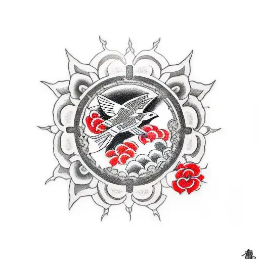 Aircraft Rose And Bird