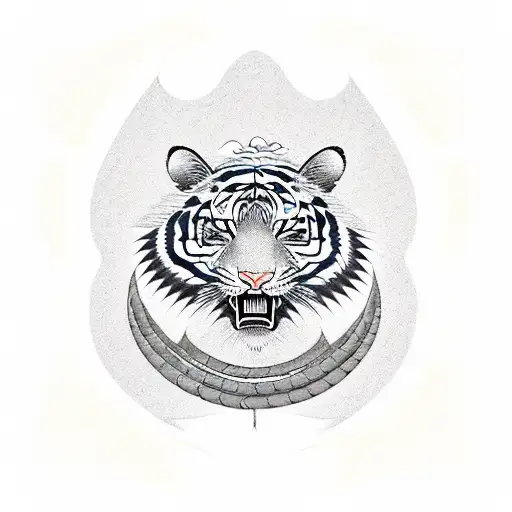 Traditional Japanese Tiger Warrior With A Quality Assurance Symbol
