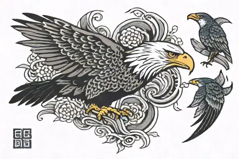 Eagle And Fish Together Symbolizing