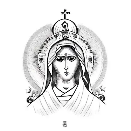 Icon Of Virgin Mary With Jesus