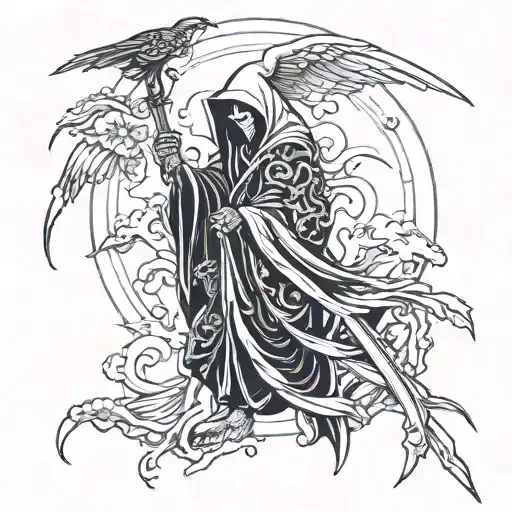 Skeletal Grim Reaper Great Heron