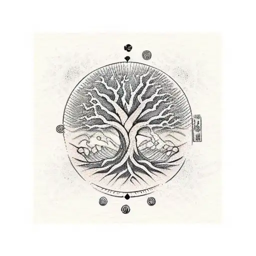 Tree Of Life Dna In Trunk And Judo Moral Code Kanji