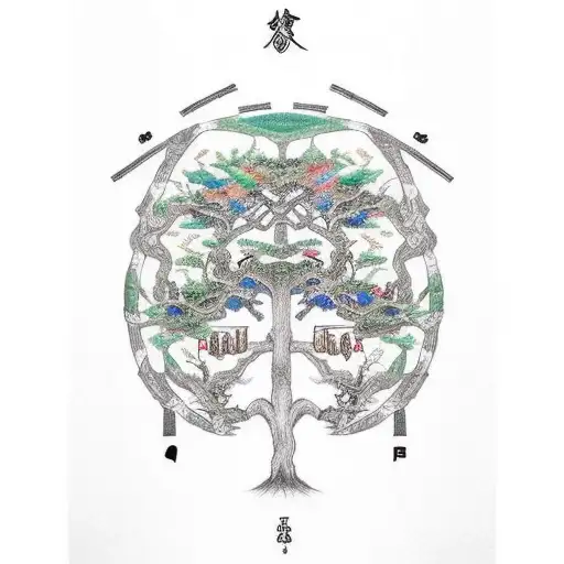 Tree Of Life Dna In Trunk And Judo Moral Code Kanji