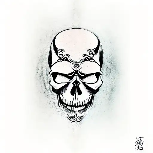 Skull With A Mengu Mask