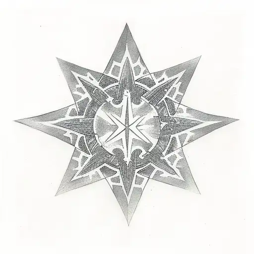 The Four-pointed Black Star Carries A Cyber Vibe