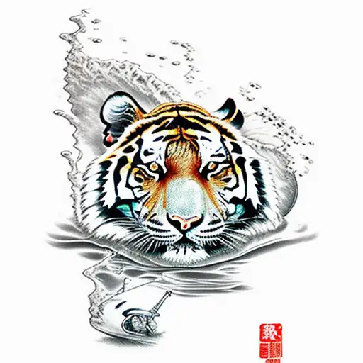 Tiger In The Water