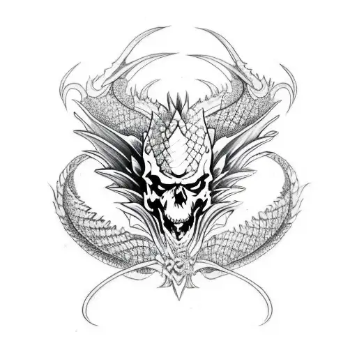 Dragon With Skull