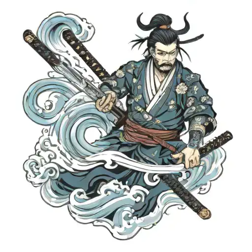 Samurai Sword And Water