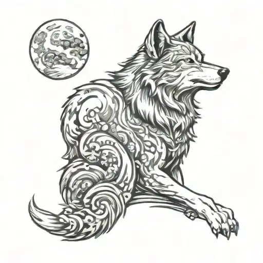 4 Wolf Howling At The Moon