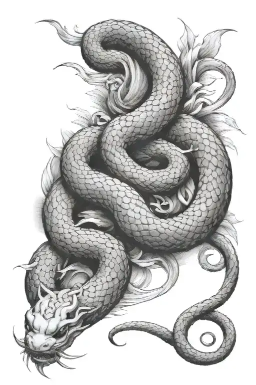 Kaizen Symbol With A Serpent Intertwined Within
