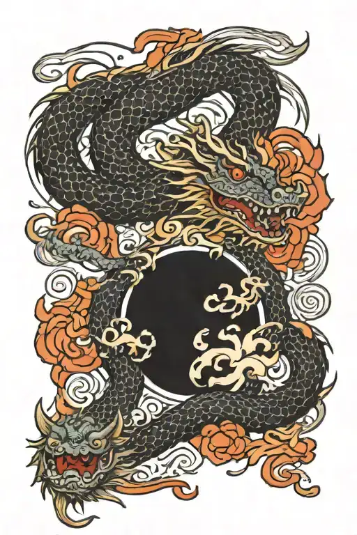 Dragon With Yin Yang