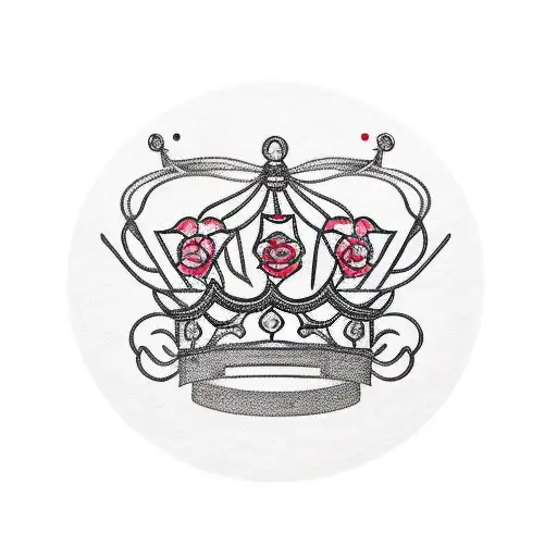 A Traditional-style Basketball With A Crown Of Roses