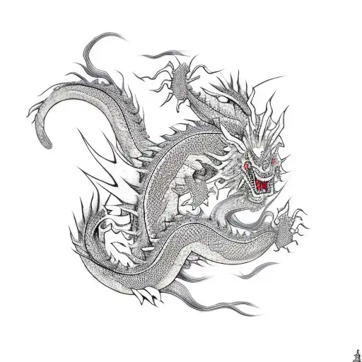 A Japanese Dragon Spanning The Entirety Of A Back