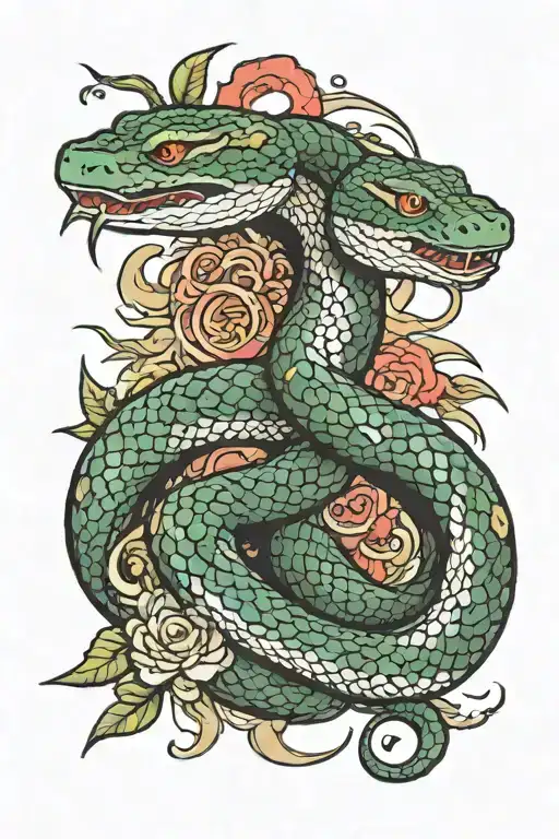 Snake And Knife Surrounded