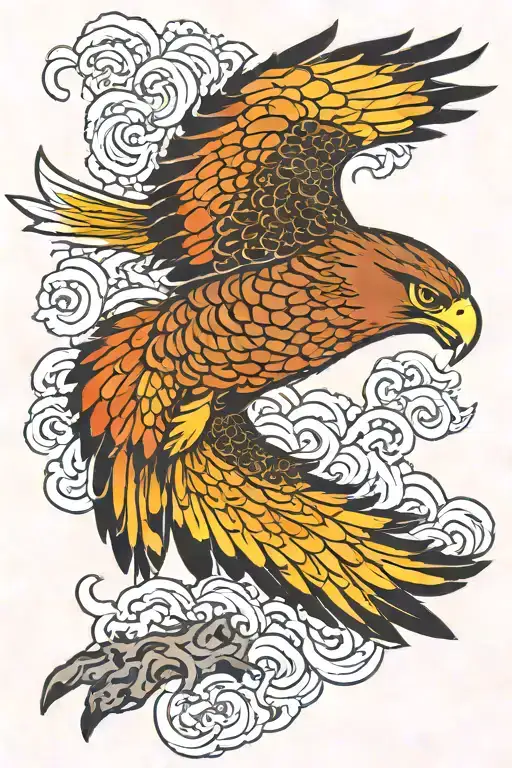 Japanese Hawk Flying