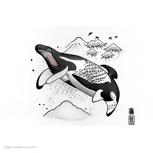 Orca Eating Penguin
