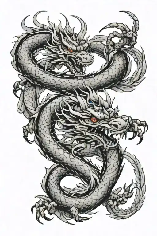 Dragon Wrapped Tightly Black Grey