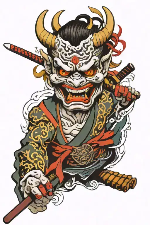 Oni Mask With Katana