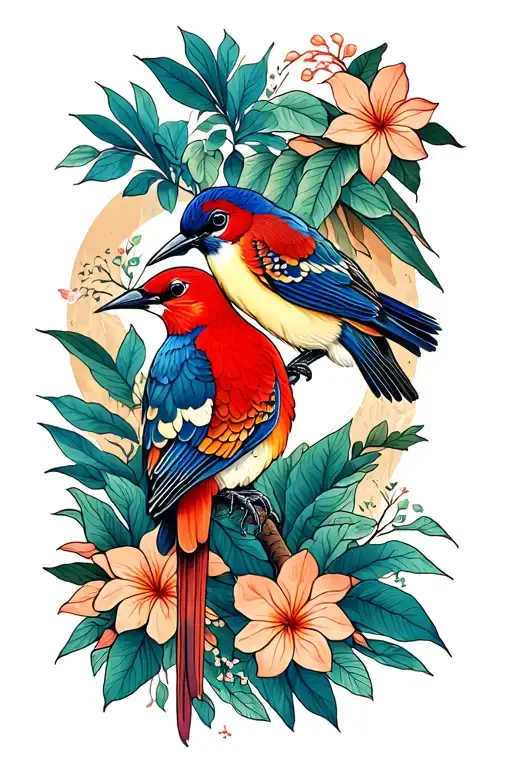 Forearm Sleeve Hawaiian Birds And Plants